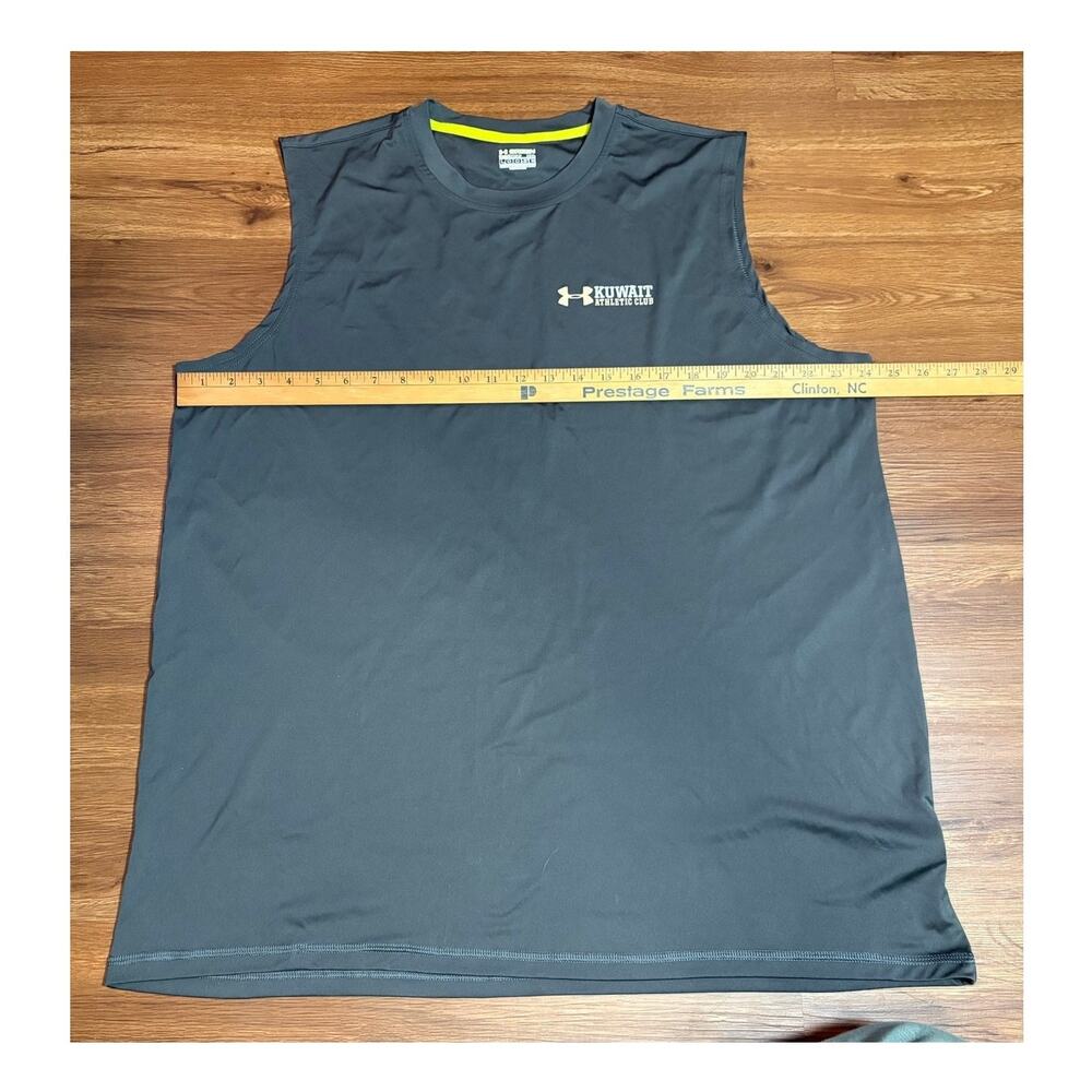 Under Armour Mens Green Heatgear Loose XXL Kuwait Athletic Club Sleeveless Shirt
